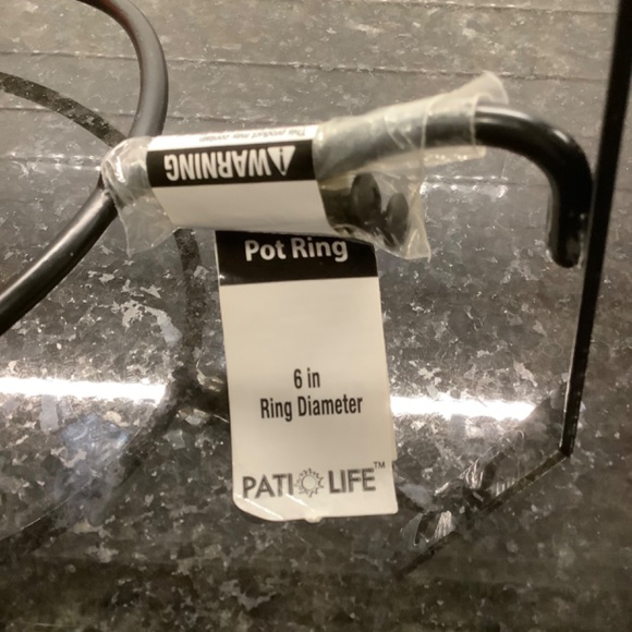 6-inch Black Steel Flower Pot Ring Bundle of 4 - Picture 5 of 8